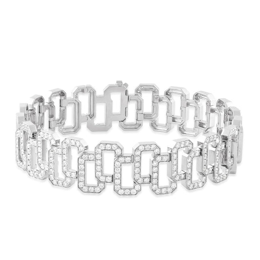 Sirus Tanya 6-1/5 ct. tw. Diamond 7.5-inch Offset Link Bracelet in 18K White Gold