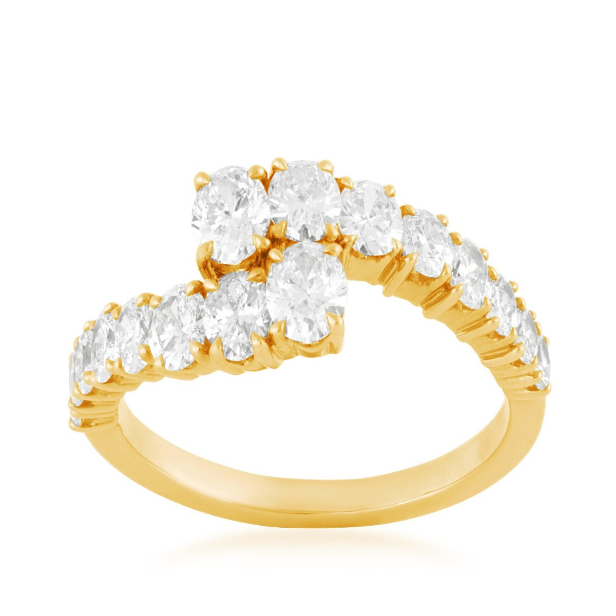 Sirus Tanya 2 ct. tw. Oval Diamond Graduated Bypass Ring in 18K Yellow Gold