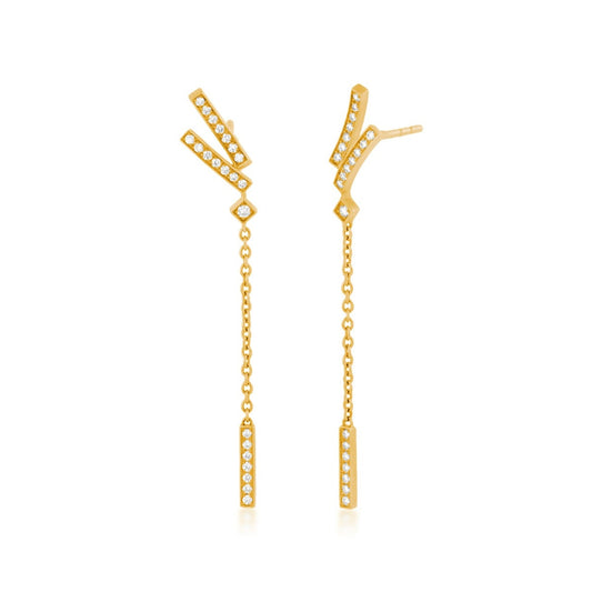 Sirus Tanya 1/4 ct. tw. Diamond Dangle Bar Earrings in 18K Yellow Gold
