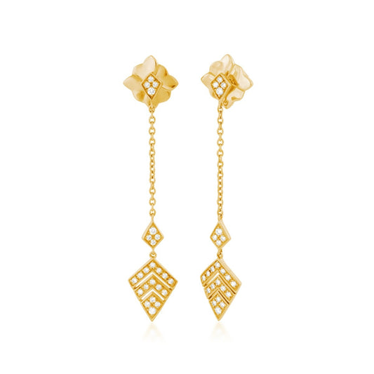Sirus Tanya 1/3 ct. tw. Diamond Kite Shape Dangle Earrings in 18K Yellow Gold
