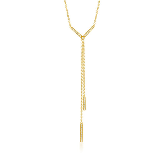 Sirus Tanya 1/5 ct. tw. Diamond Bar Lariat Necklace in 18K Yellow Gold