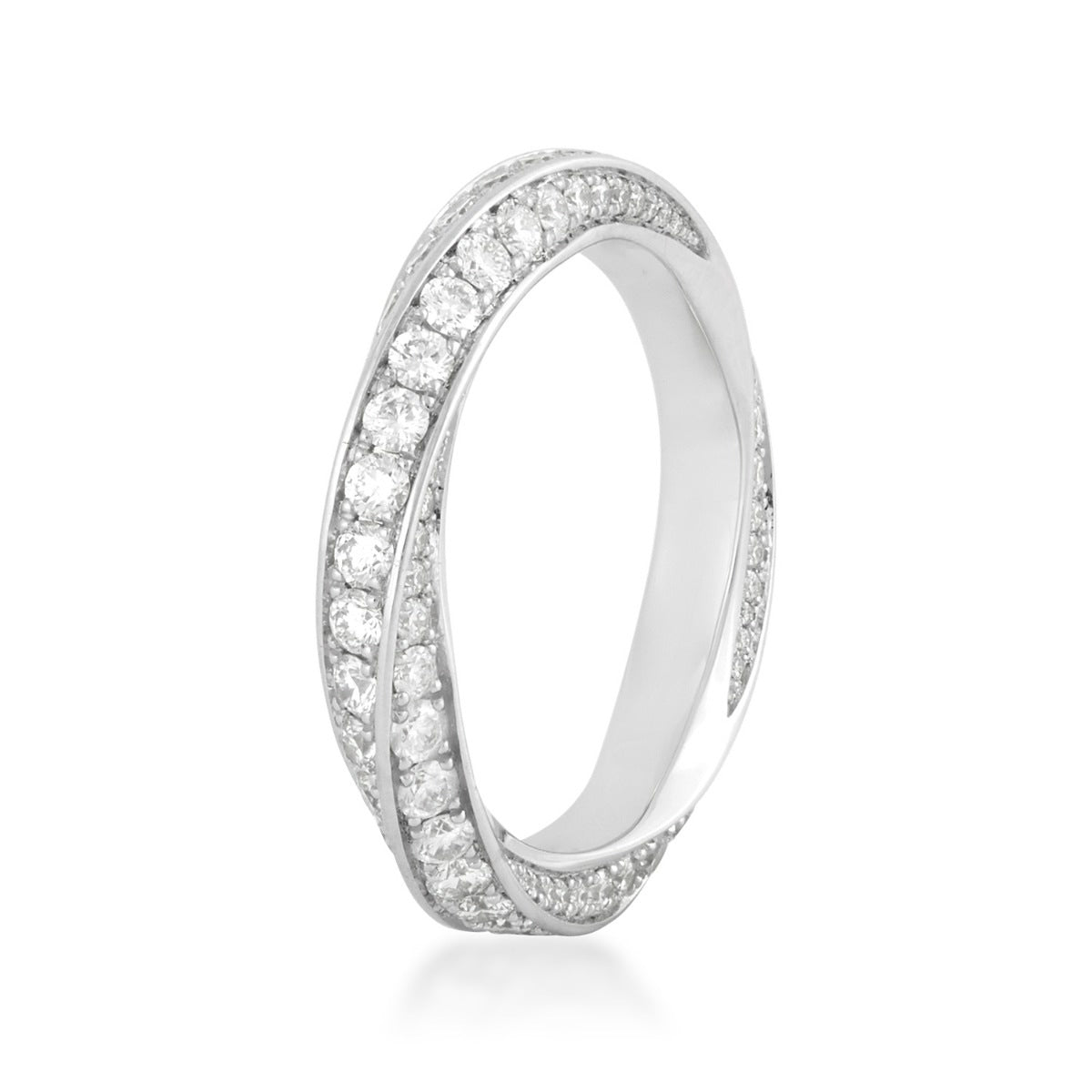 Sirus Tanya 1-1/2 ct. tw. Diamond Twist Eternity Ring in 18K White Gold front view