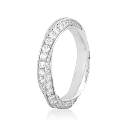 Sirus Tanya 1-1/2 ct. tw. Diamond Twist Eternity Ring in 18K White Gold front view