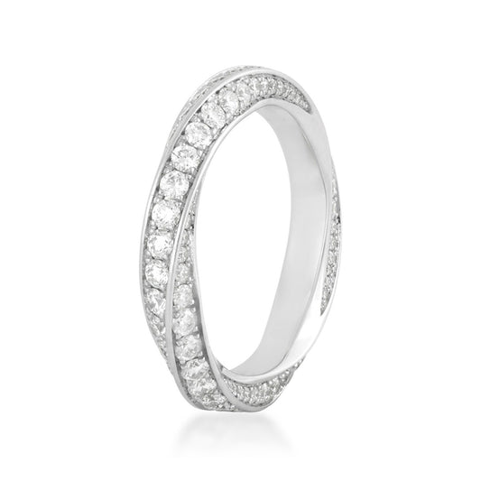 Sirus Tanya 1-1/2 ct. tw. Diamond Twist Eternity Ring in 18K White Gold front view