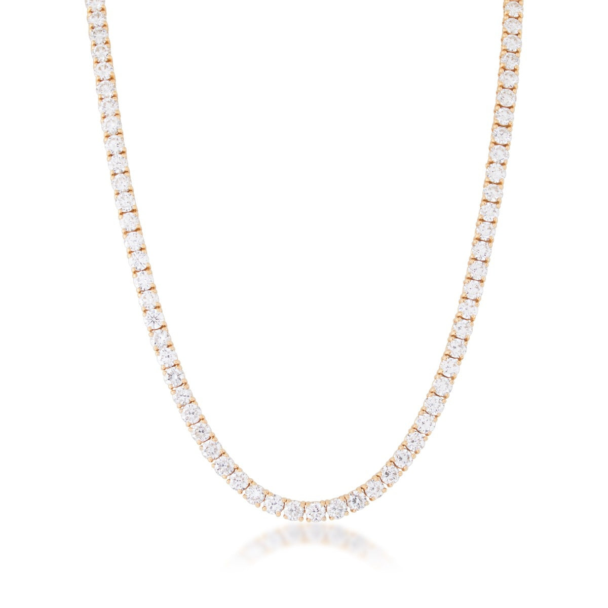 Adamante 19-1/2 ct. tw. Lab-Grown Diamond 22-inch Tennis Necklace in 14K Yellow Gold