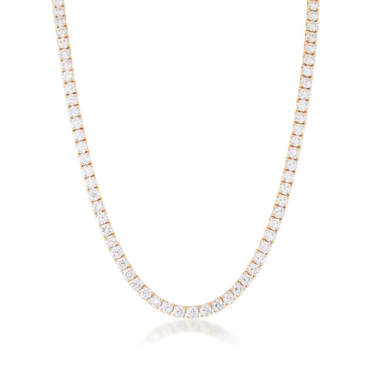 Adamante 19-1/2 ct. tw. Lab-Grown Diamond 22-inch Tennis Necklace in 14K Yellow Gold