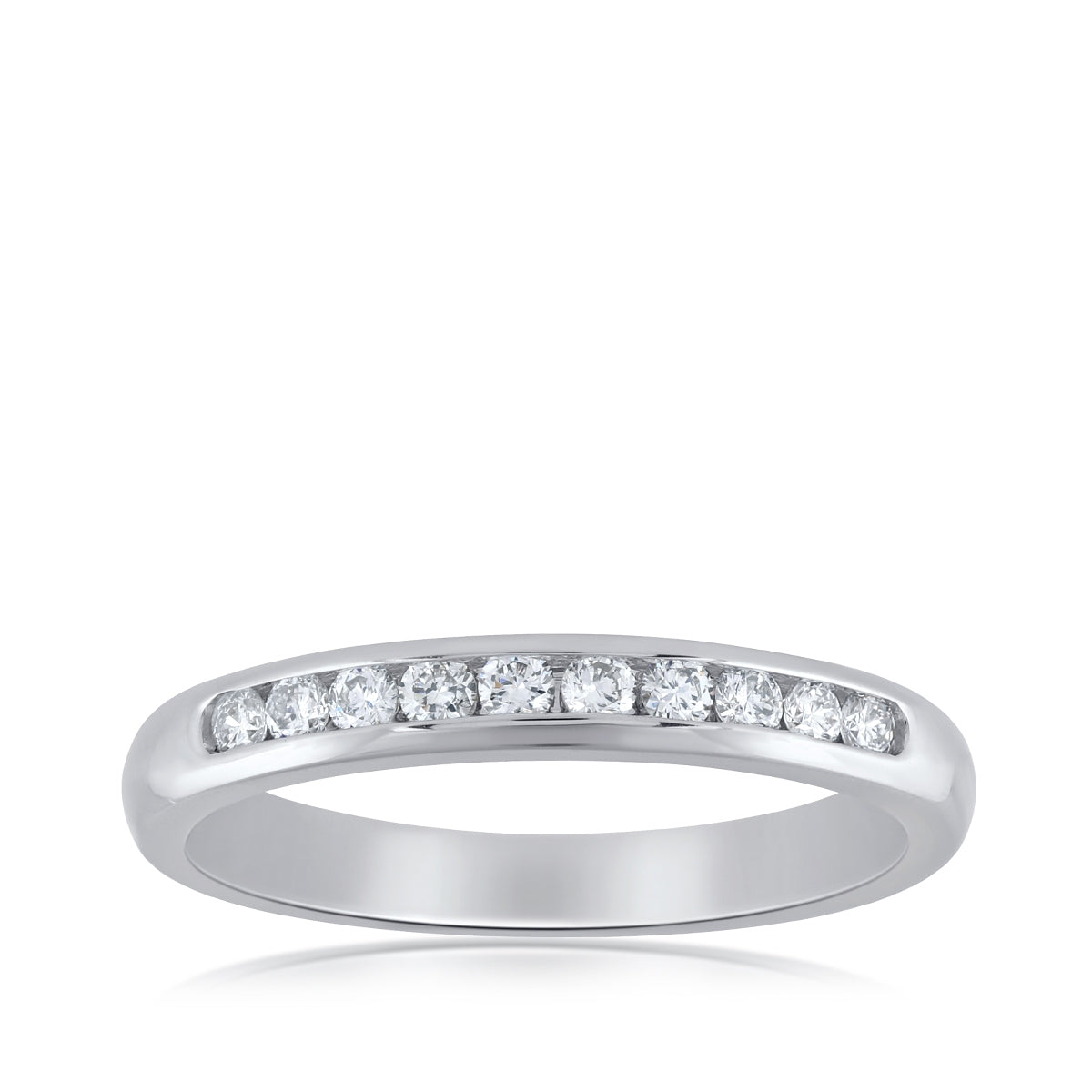 1/4 ct. tw. 10-Stone Diamond Channel Set Wedding Ring in 10K White Gold