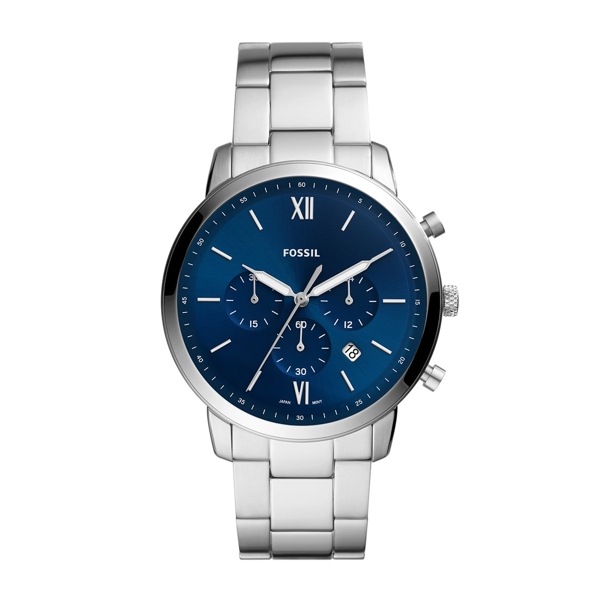 Fossil Men's Neutra Quartz Chronograph Stainless Steel Watch with Blue Dial