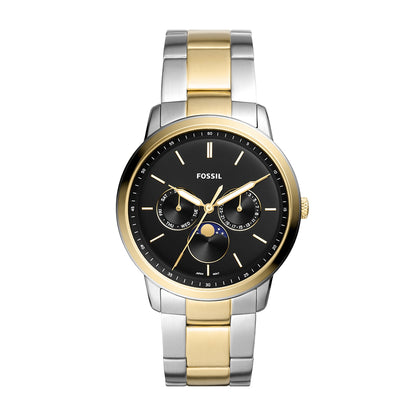 Fossil Men's Neutra Quartz Multi-Function White & Gold-Tone Stainless Steel Watch with Black Dial