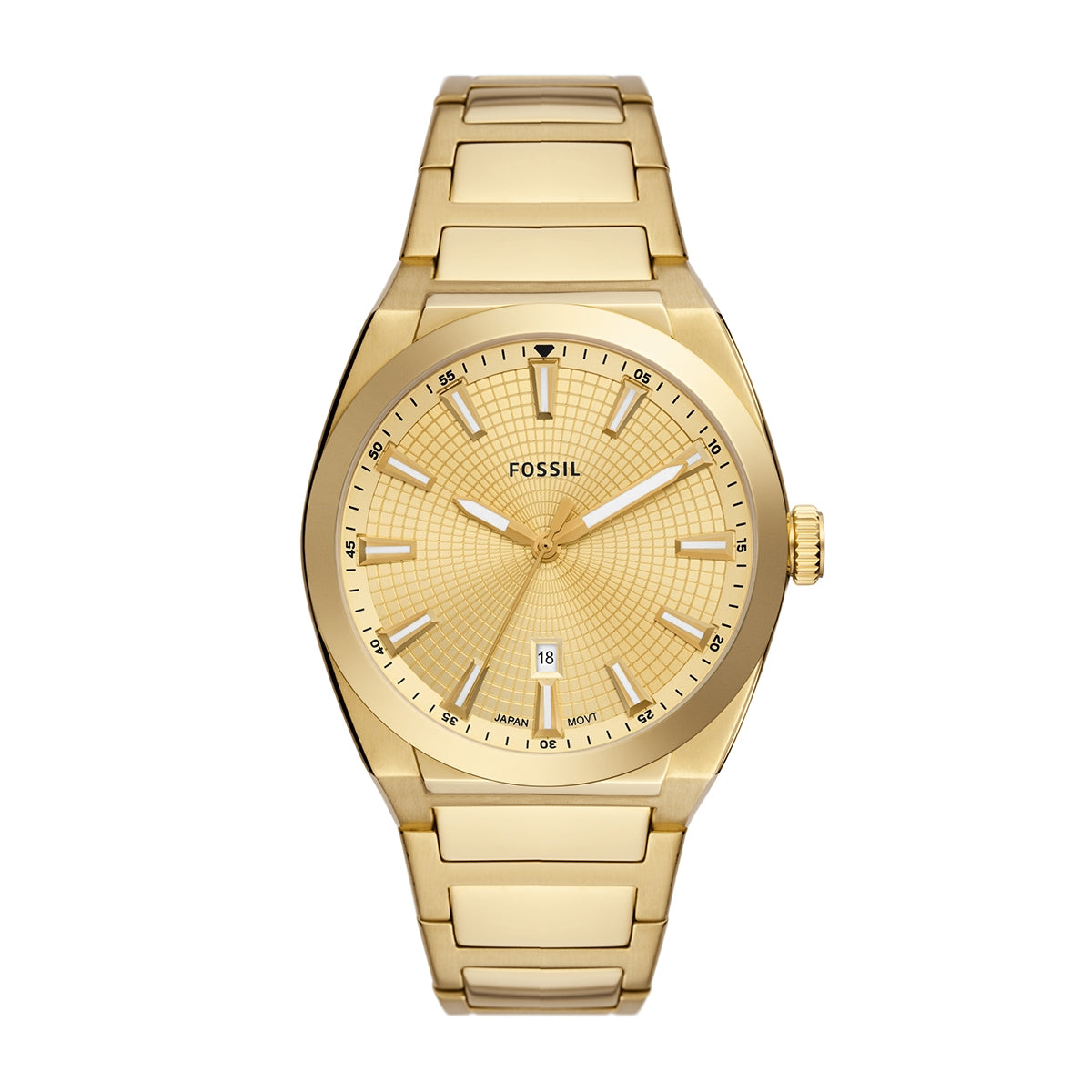 Fossil Men's Everett Quartz Gold-Tone Stainless Steel Watch with Gold Sunray Dial