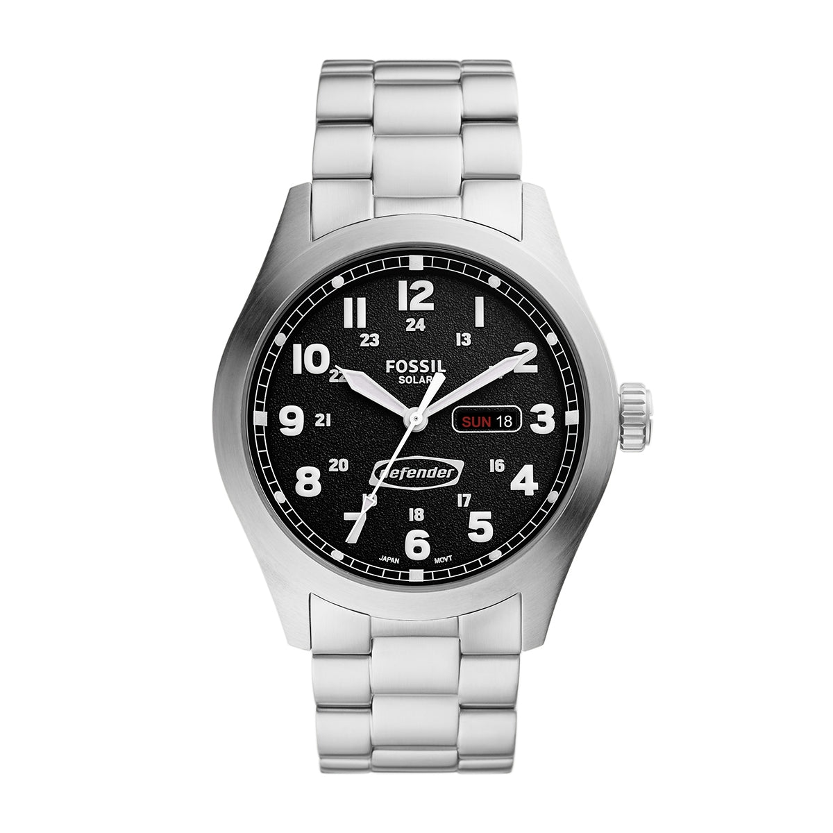 Fossil Men's Defender Solar Stainless Steel Watch with Black Dial