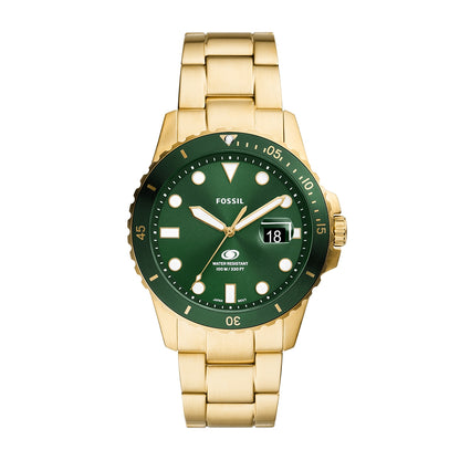 Fossil Men's Quartz Dive Gold-Tone Stainless Steel Watch with Green Dial