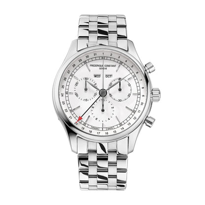 Frederique Constant Men's Triple Calendar Quartz Stainless Steel Watch with Silver Dial