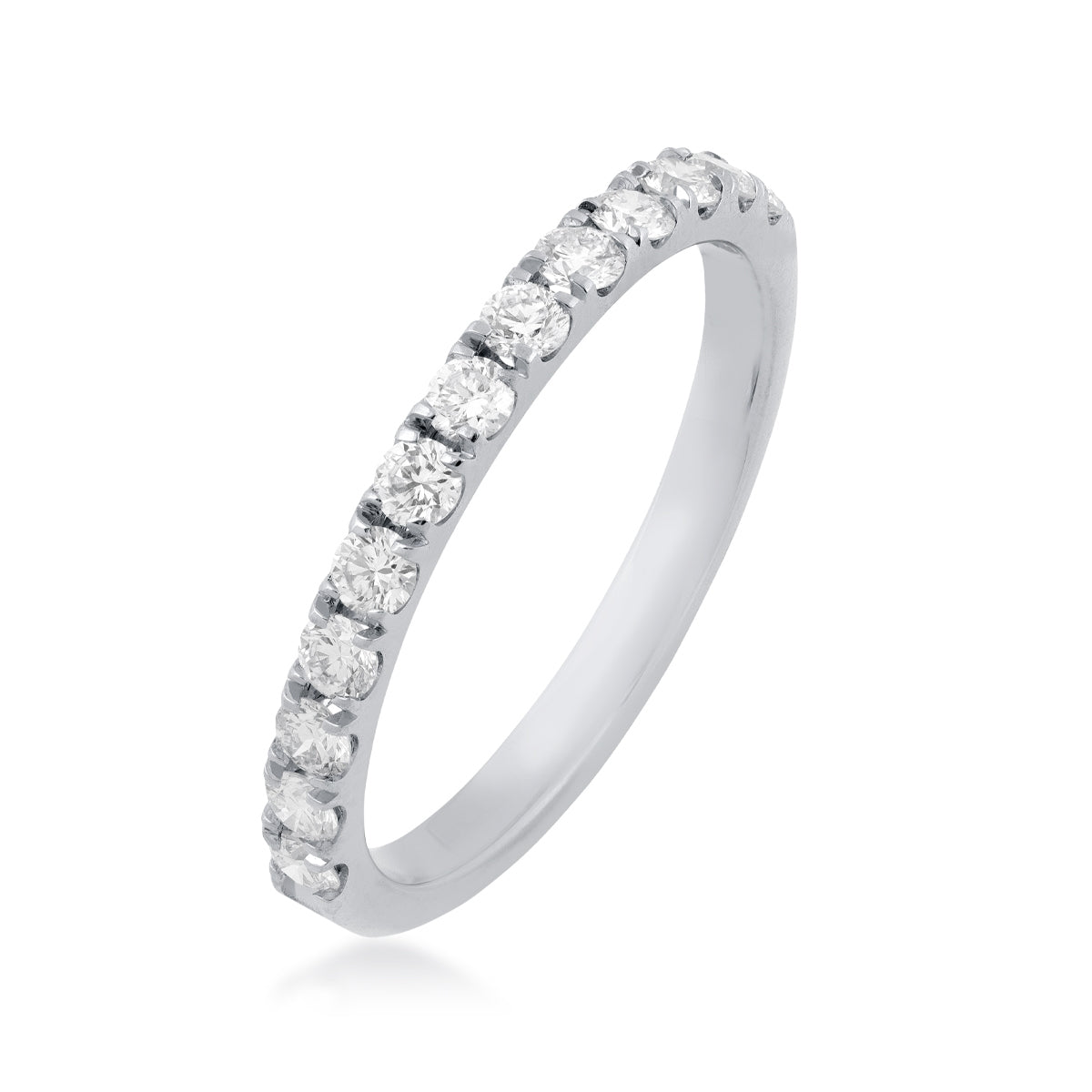 1/2 ct. tw. Round Diamond Stackable Anniversary Ring in 14K White Gold front view