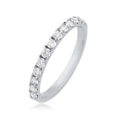 1/2 ct. tw. Round Diamond Stackable Anniversary Ring in 14K White Gold front view