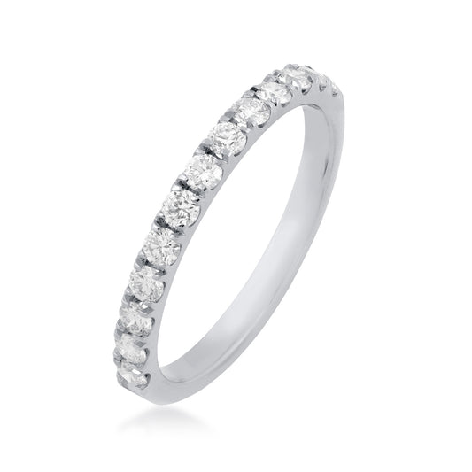 1/2 ct. tw. Round Diamond Stackable Anniversary Ring in 14K White Gold front view