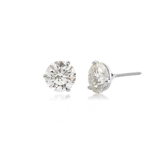 Adamante 4 ct. tw. Lab-Grown Round Brilliant Diamond Martini Set Solitaire Earrings in 14K White Gold