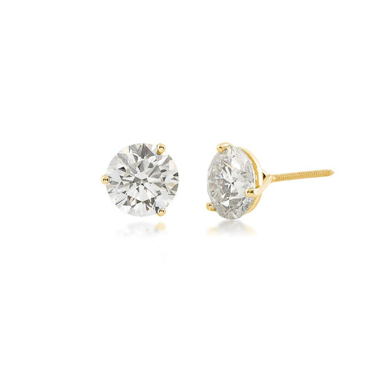 Adamante 4 ct. tw. Lab-Grown Round Brilliant Diamond Martini Set Solitaire Earrings in 14K Yellow Gold