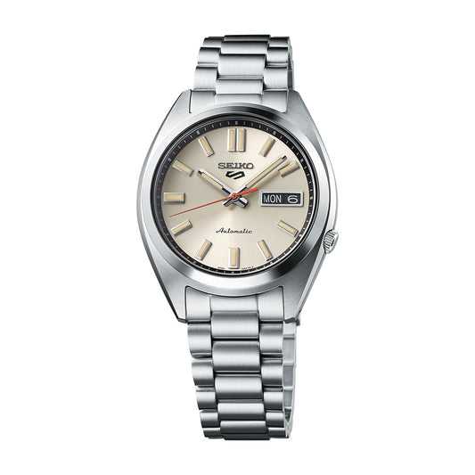 Seiko Ladies' 5 Sports Automatic Stainless Steel Watch with Cream Dial