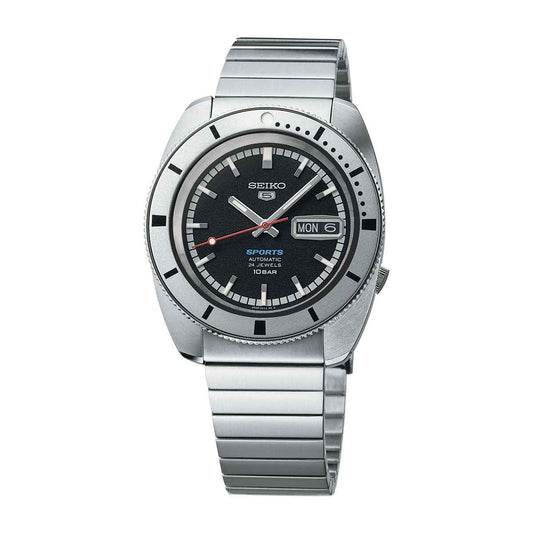 Seiko Men's 5 Sports Automatic Stainless Steel Watch with Black Dial (2)