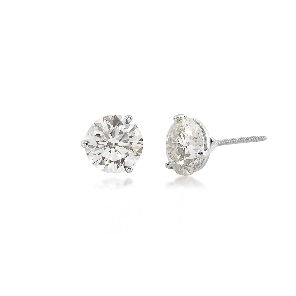 Adamante 5 ct. tw. Lab-Grown Round Brilliant Diamond Solitaire Martini Set Earrings in 14K White Gold (3)