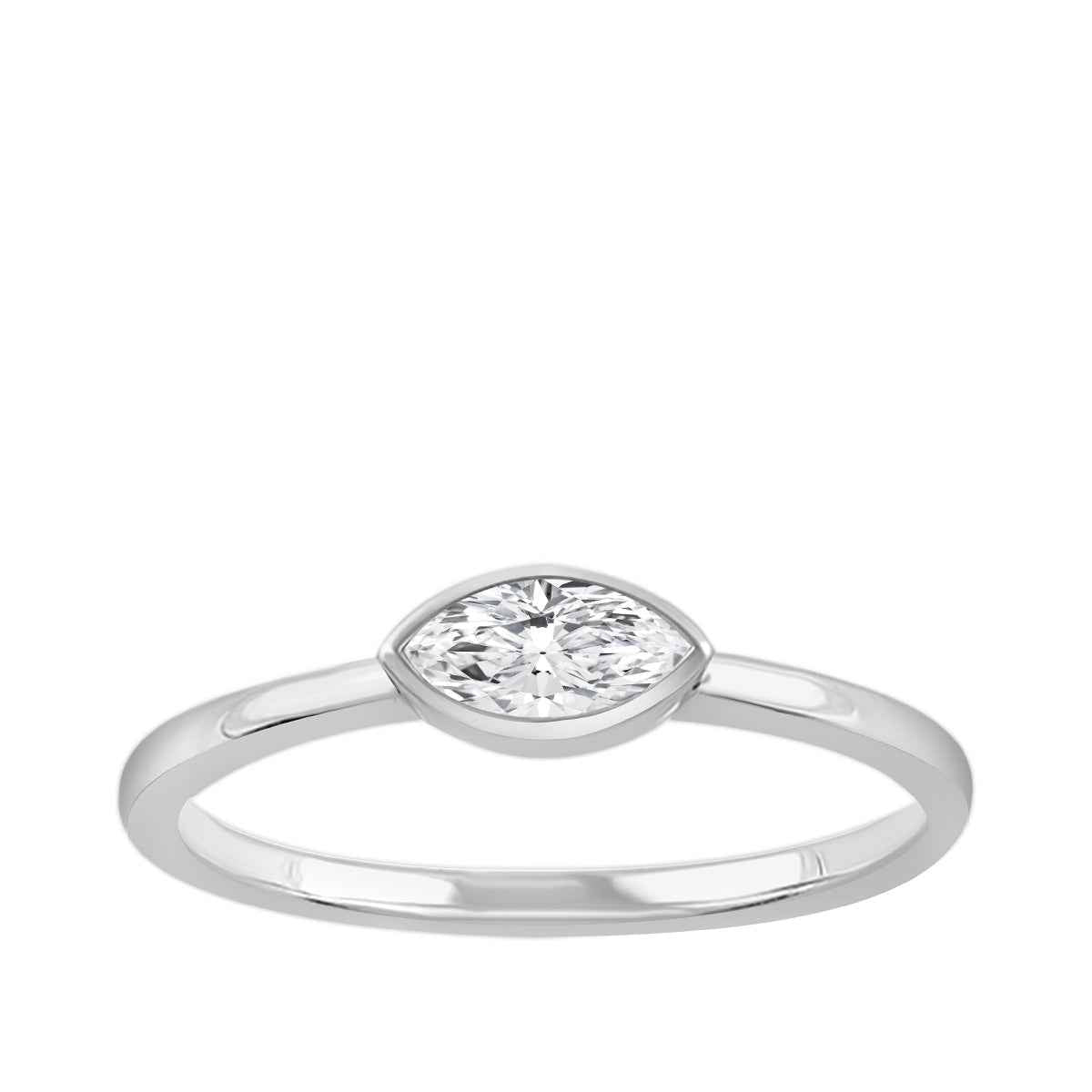 Adamante 1/4 ct. tw. Lab-Grown Marquise Diamond Solitaire Ring in 14K White Gold