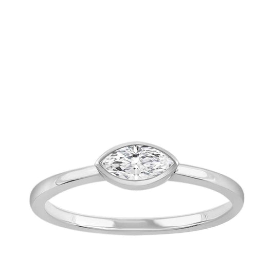 Adamante 1/4 ct. tw. Lab-Grown Marquise Diamond Solitaire Ring in 14K White Gold