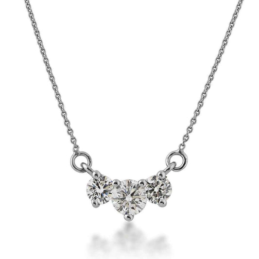 3/8 ct. tw. 3-Stone Round Diamond Necklace in 14K White Gold
