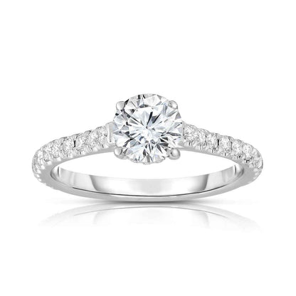 Brilliantly Yours 3/4 ct. tw. Round Brilliant Engagement Ring with Diamond Band in 14K White Gold
