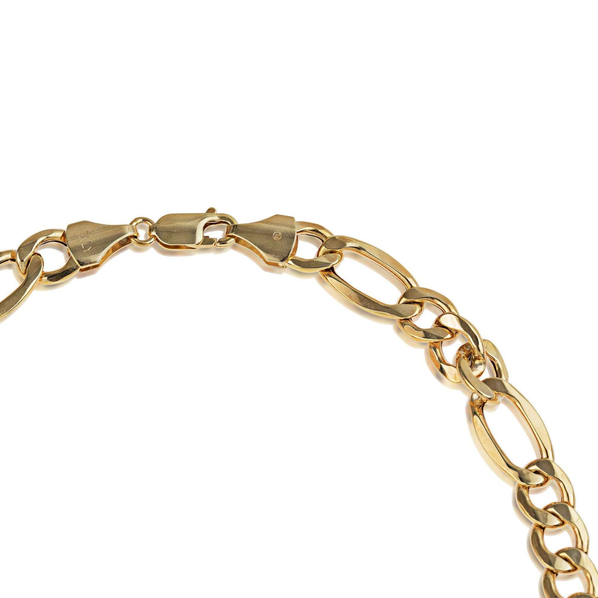 9.4mm 22-inch Figaro Chain Necklace in 10K Yellow Gold front view