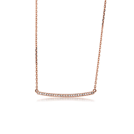 1/10 ct. tw. Diamond Bar Necklace in 10K Pink Gold