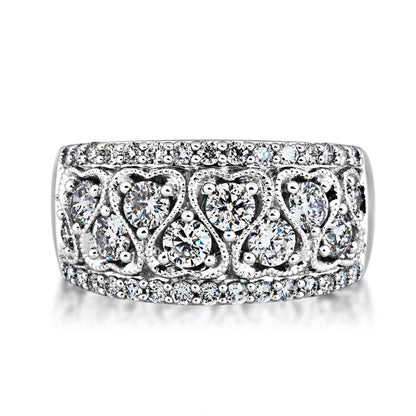 Diamond Fashion Ring in 14 Kt. White Gold front view