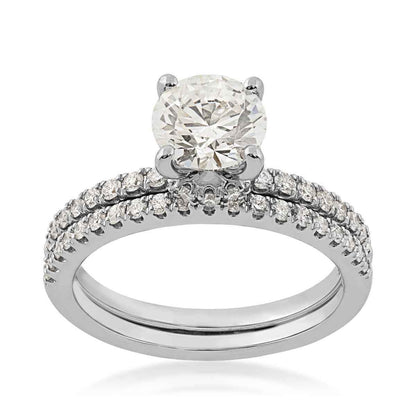 Adamante 1-3/4 ct. tw. Round Lab-Grown Diamond Wedding Set in 14K White Gold (2)