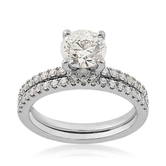 Adamante 1-3/4 ct. tw. Round Lab-Grown Diamond Wedding Set in 14K White Gold (2)