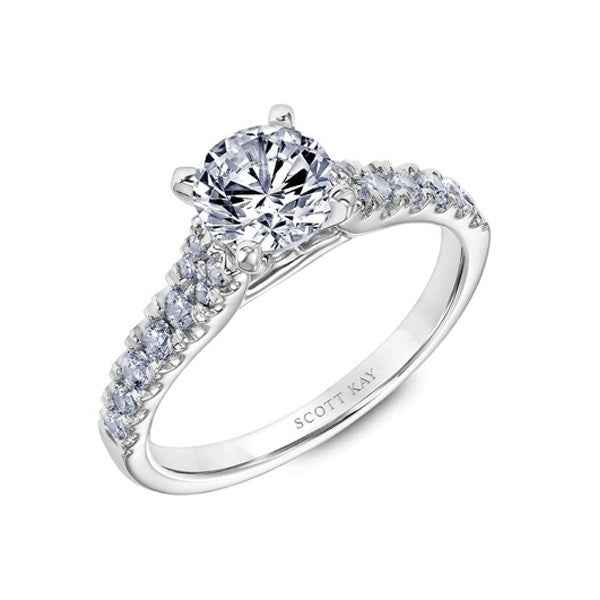 Scott Kay Luminaire 1/3 ct. tw. Diamond Semi-Mount Engagement Ring in 14K White Gold