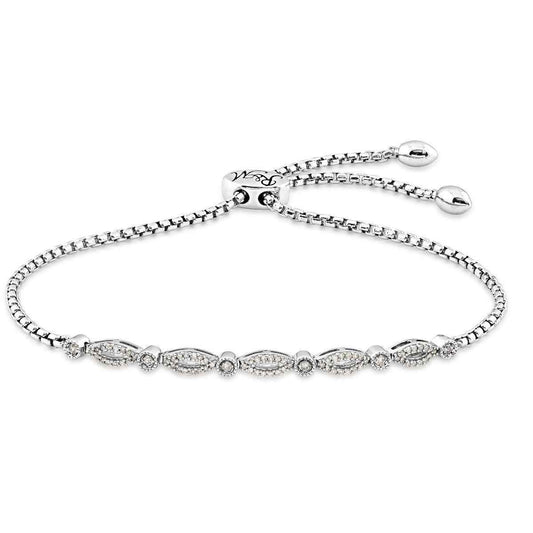 1/4 ct. tw. Diamond Fashion Bolo Bracelet in Sterling Silver