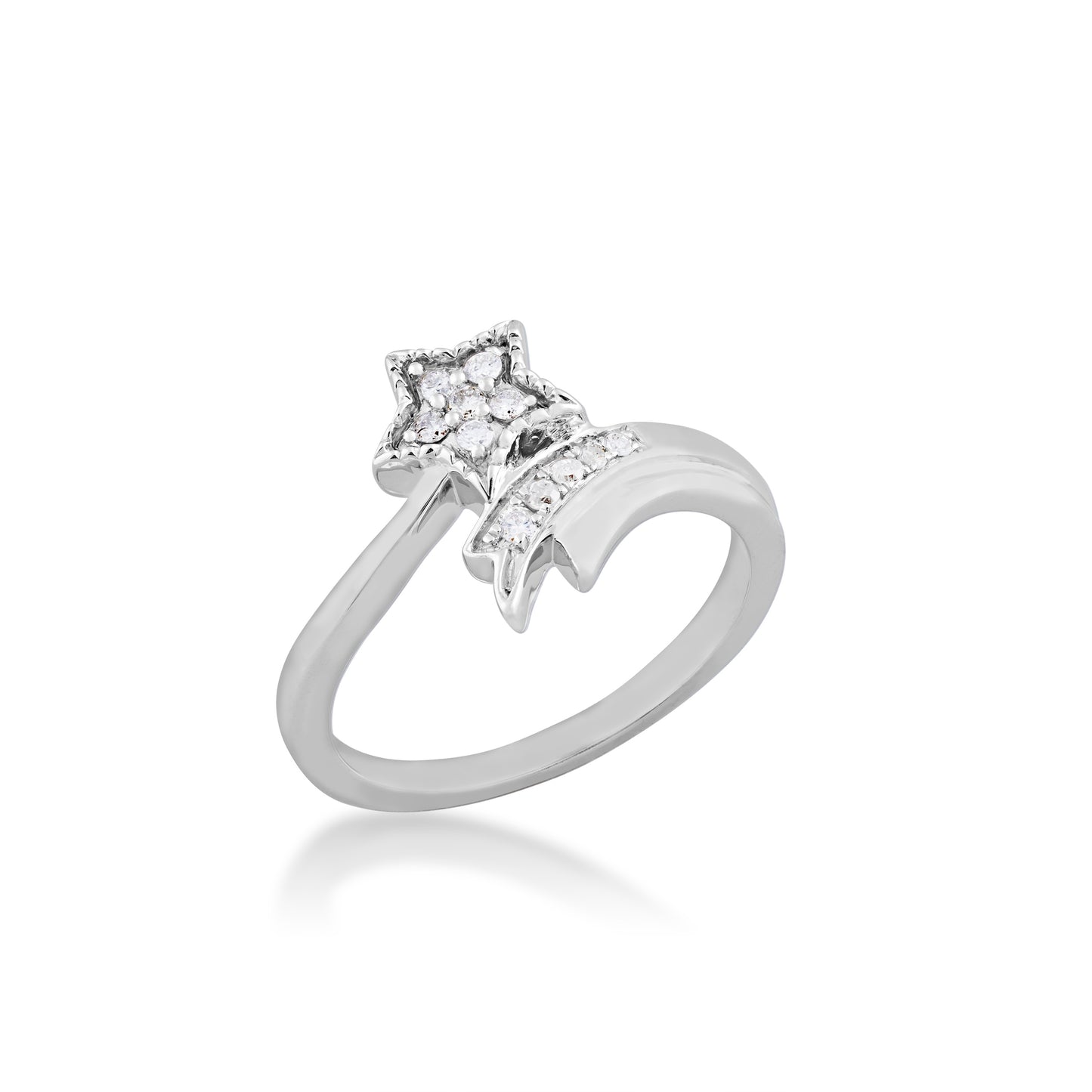Enchanted Disney Tinkerbell 1/10 ct. tw. Star Ring in Sterling Silver front view