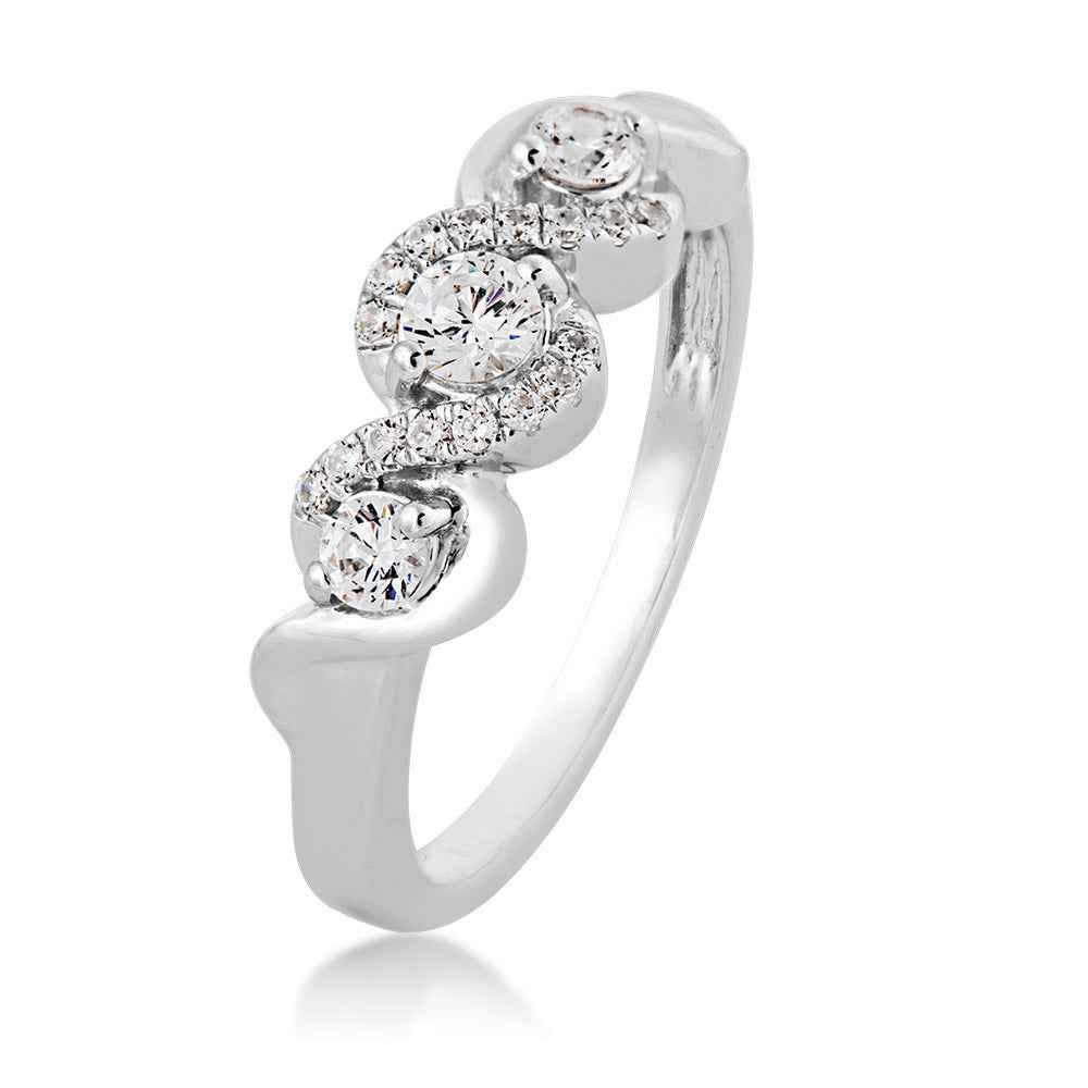 Diamond Anniversary Ring in 10K White Gold front view