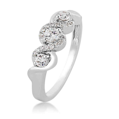 Diamond Anniversary Ring in 10K White Gold front view