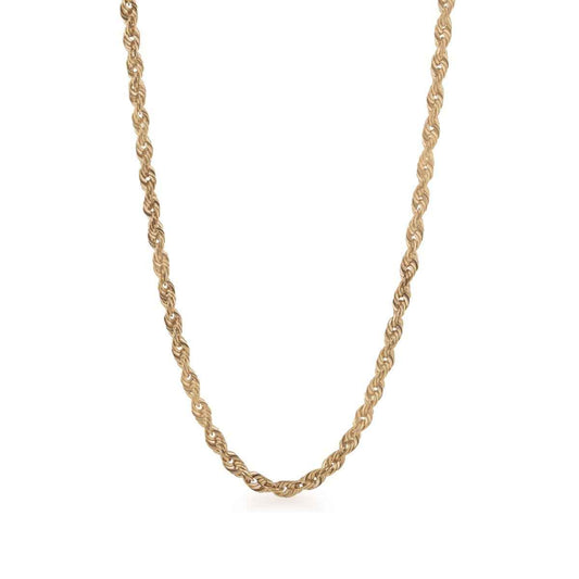3.1mm 24-inch Solid Diamond Cut Rope Chain in 10K Yellow Gold