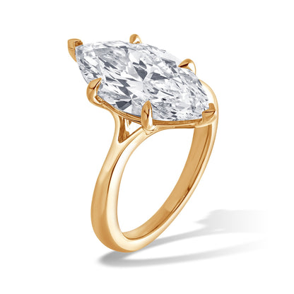 Adamante 5 ct. tw. Lab-Grown Marquise Diamond Solitaire Engagement Ring in 14K Yellow Gold front view