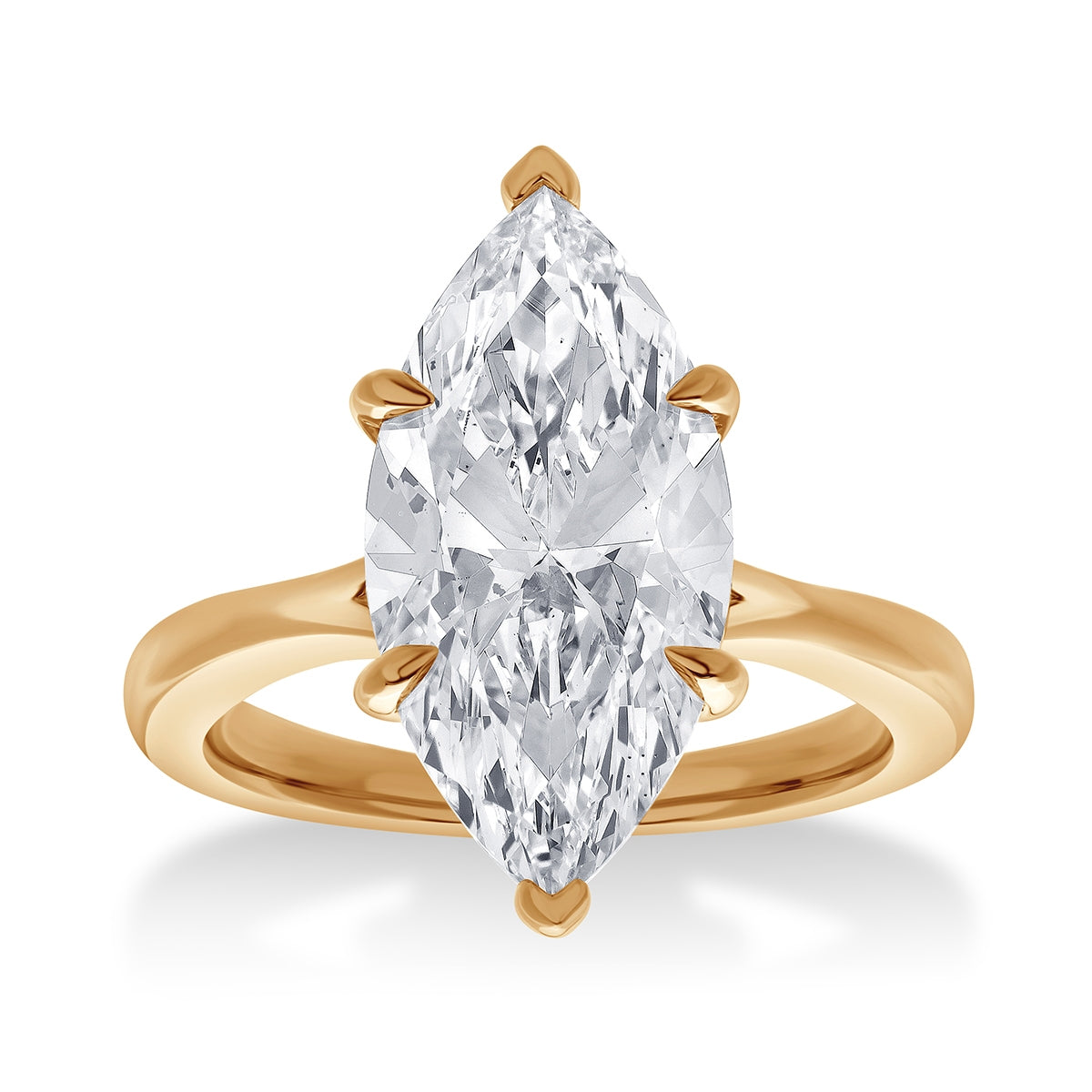 Adamante 5 ct. tw. Lab-Grown Marquise Diamond Solitaire Engagement Ring in 14K Yellow Gold