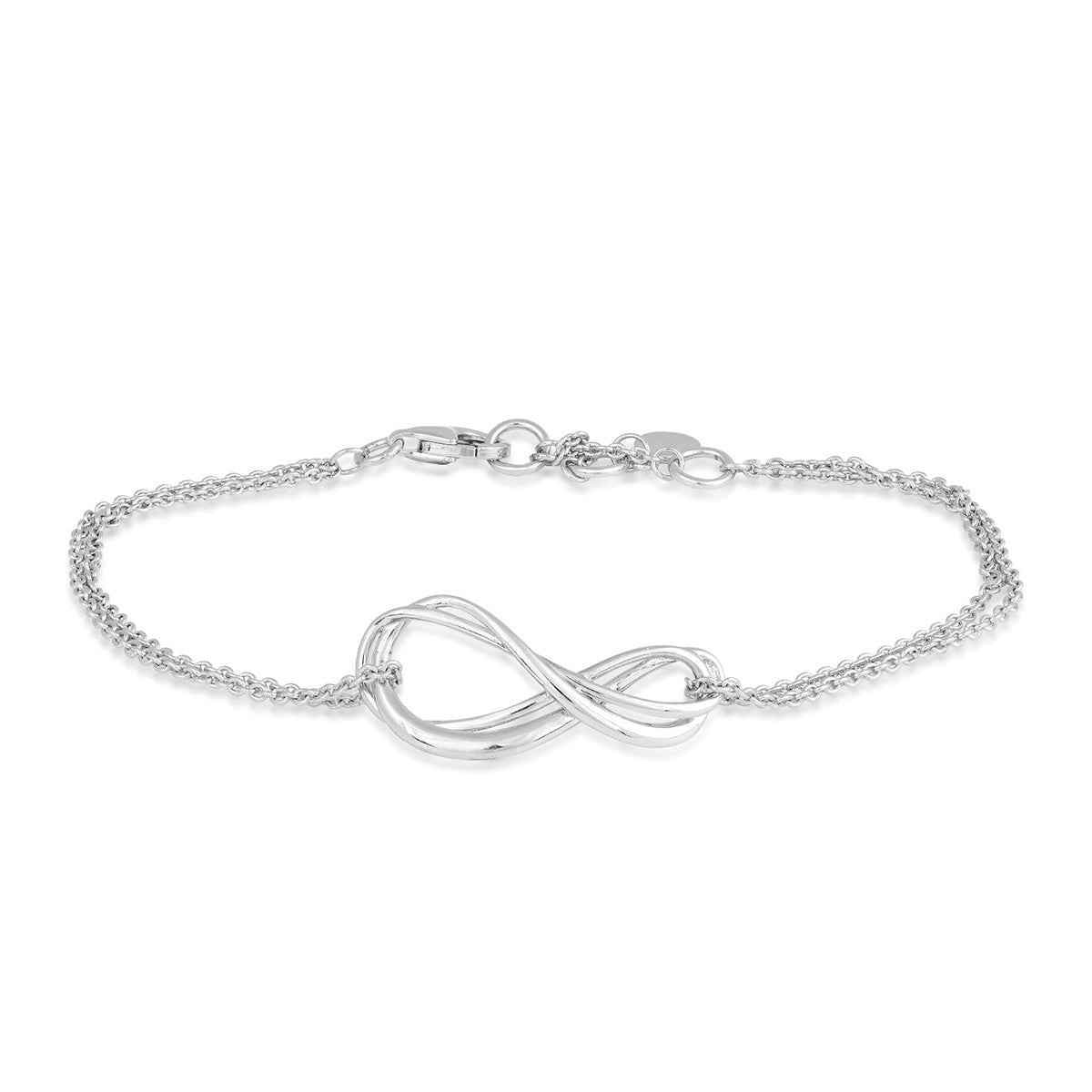 Kit Heath Double Chain Infinity Bracelet in Sterling Silver