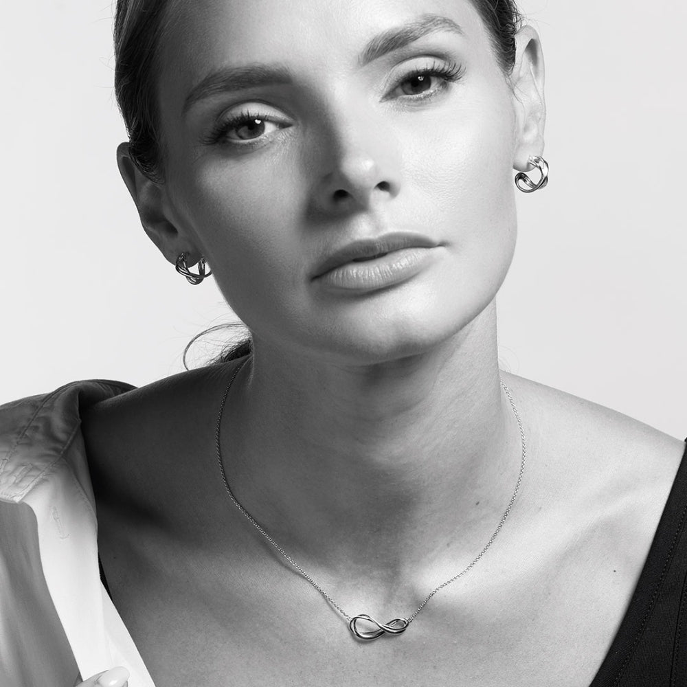 Kit Heath Double Infinity Necklace in Sterling Silver front view