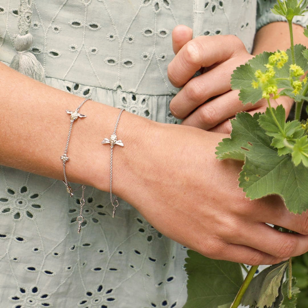 Kit Heath 7.5-inch Honey Bee Bracelet in Sterling Silver & 18K Yellow Gold Plating front view