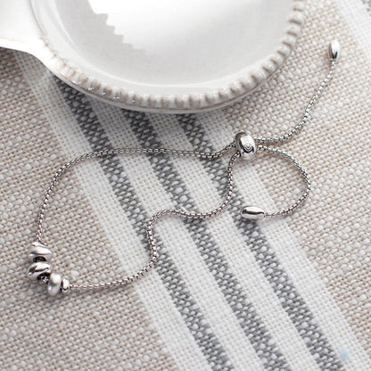 Kit Heath Polished & Sandblast Finish Bead Bolo Bracelet in Sterling Silver front view