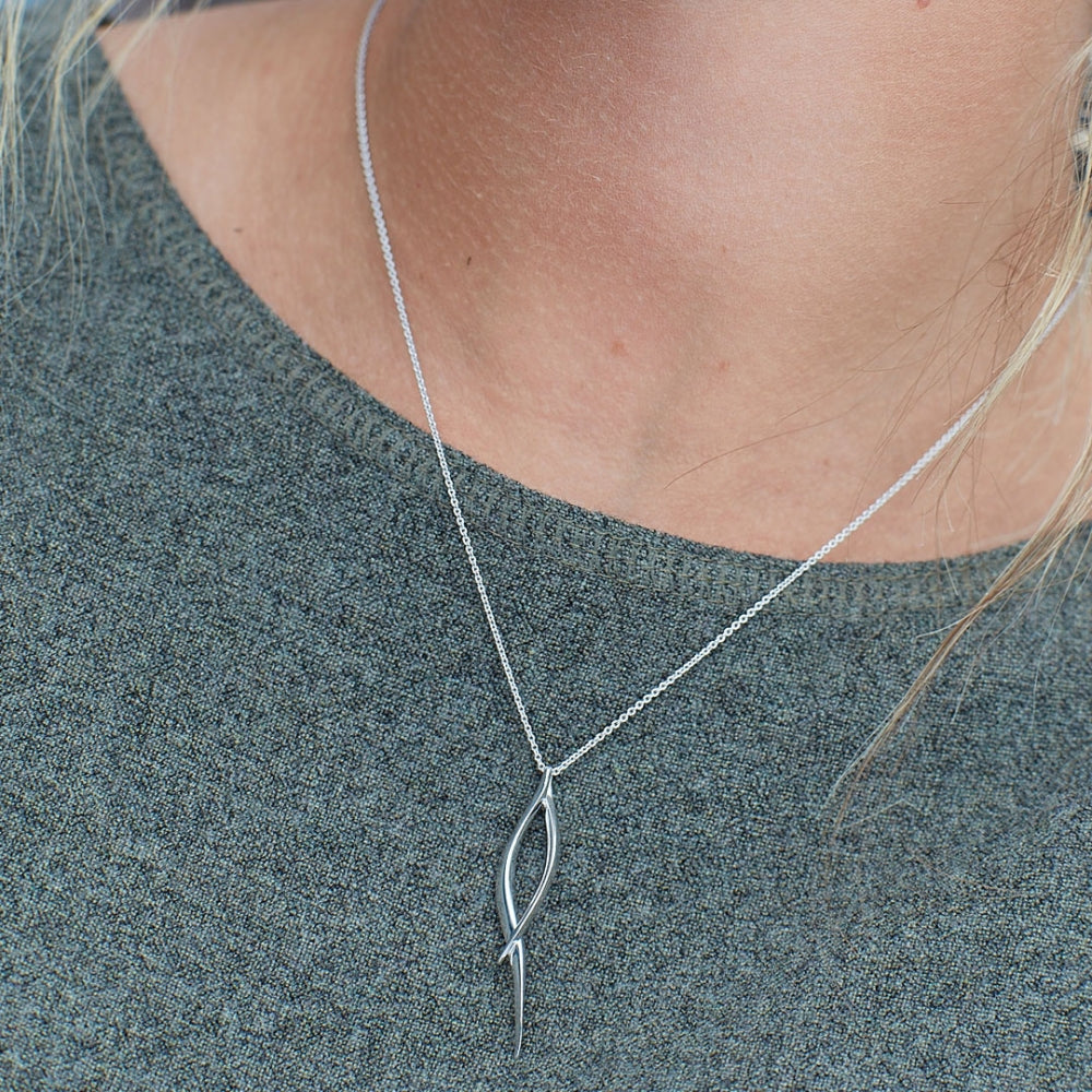 Kit Heath Twist Pendant in Sterling Silver close-up detail