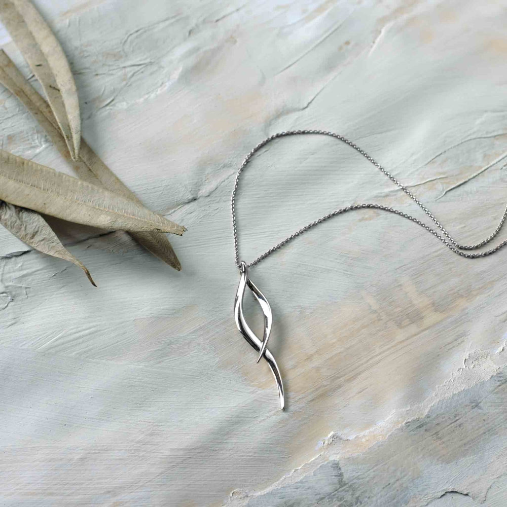 Kit Heath Twist Pendant in Sterling Silver front view