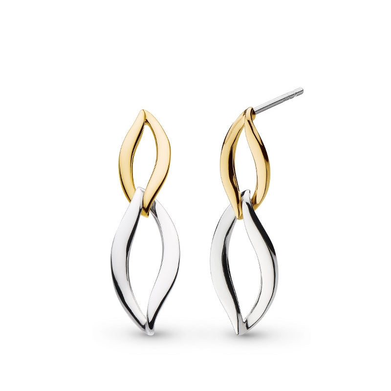 Kit Heath Twine Link Dangle Earrings in Sterling Silver & 18K Yellow Gold Plating