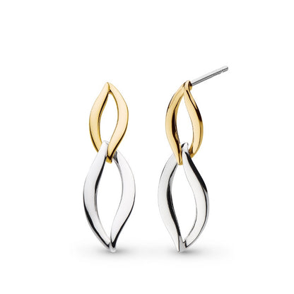 Kit Heath Twine Link Dangle Earrings in Sterling Silver & 18K Yellow Gold Plating